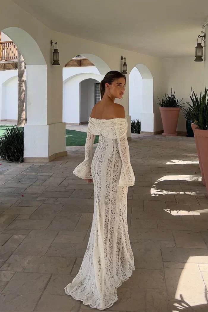 Abby Off Shoulder Lace Maxi Dress - Image 4