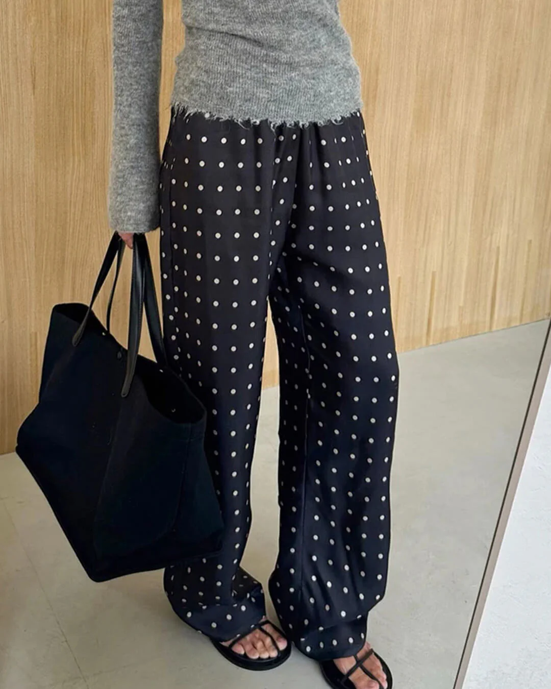 Adela Polka Dot Satin Pants - Image 4