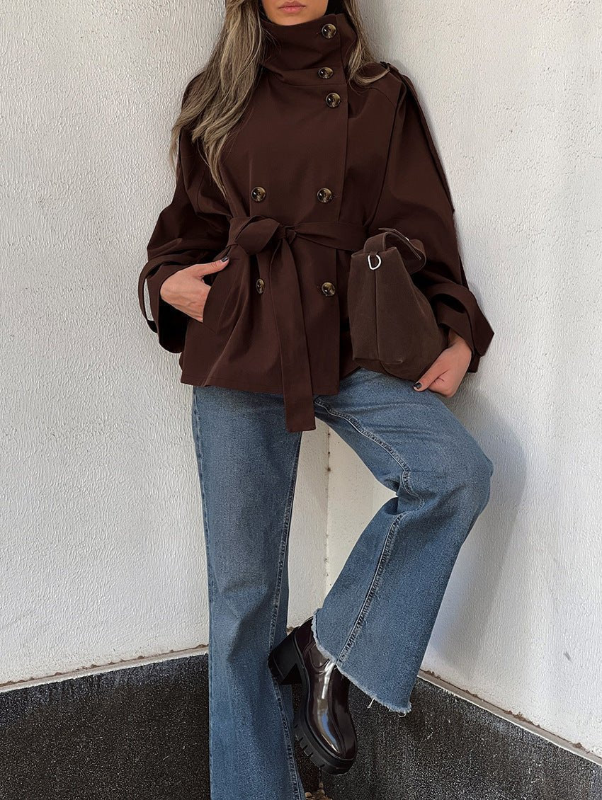 Aida Lace-up Cropped Trench Coat - Image 4