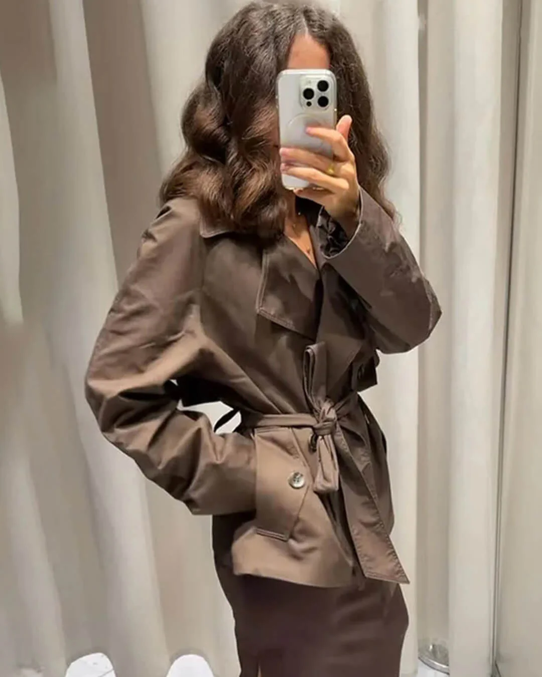 Alianna Belted Short Trench Coat - Image 2