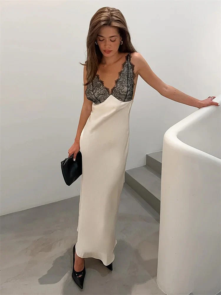 Ambre Lace V-Neck Patchwork Summer Dress