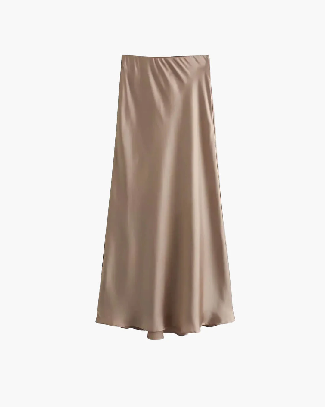 Anais High Waist Black Satin Midi Skirt - Image 5