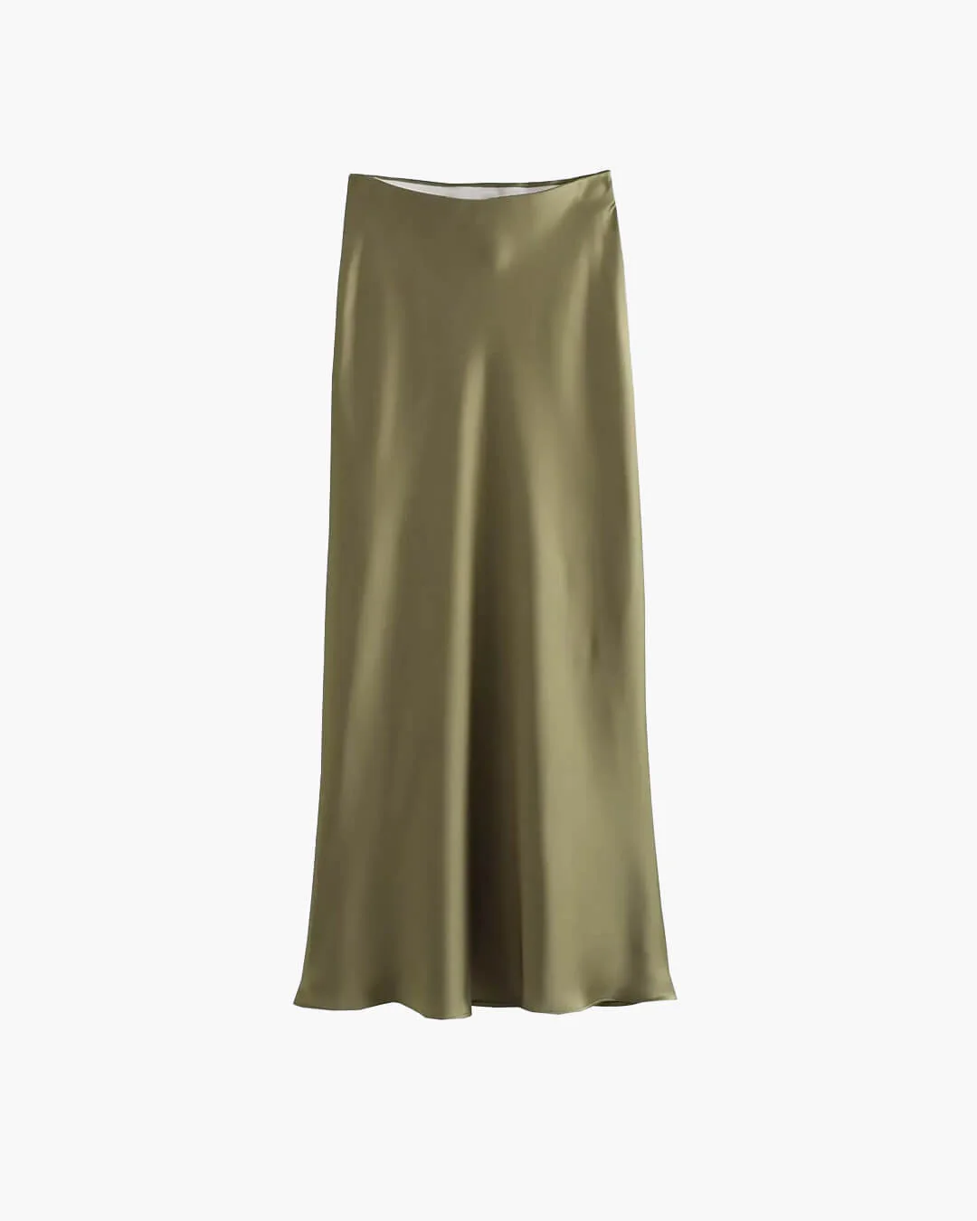 Anais High Waist Black Satin Midi Skirt - Image 7