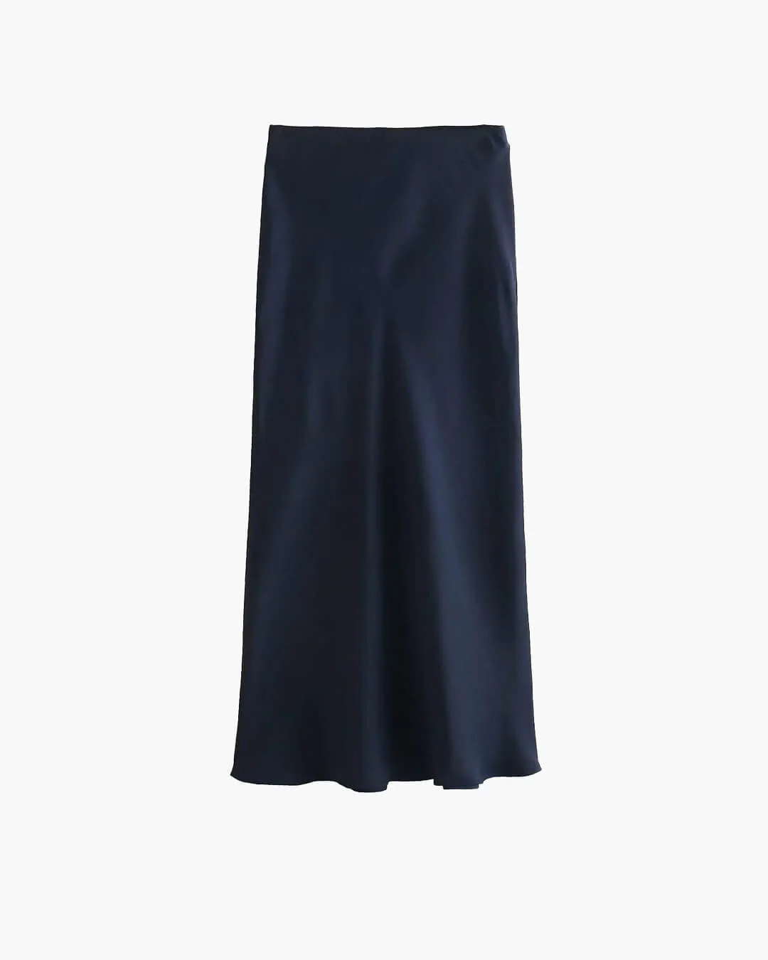 Anais High Waist Black Satin Midi Skirt - Image 9
