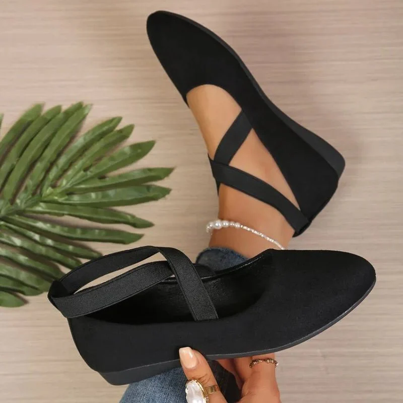 Anais Pointed Toe Cross-Strap Ballet Flats - Image 2
