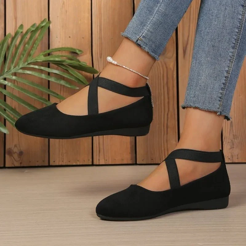 Anais Pointed Toe Cross-Strap Ballet Flats - Image 3