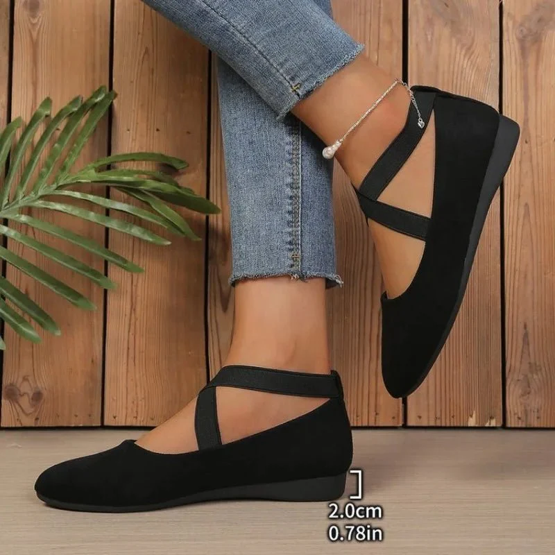 Anais Pointed Toe Cross-Strap Ballet Flats - Image 4