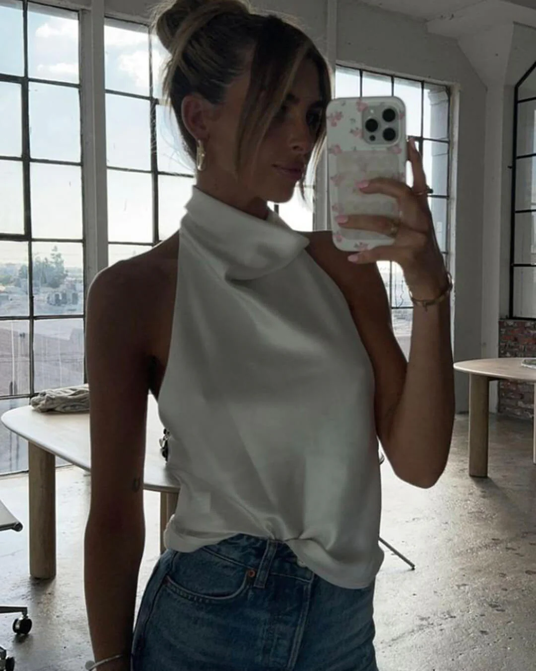 Anastasia Halter Backless Satin Top - Image 4