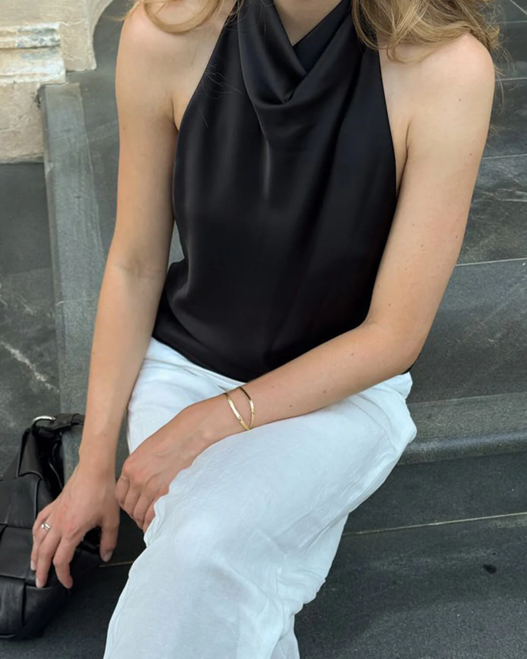 Anastasia Halter Backless Satin Top - Image 5