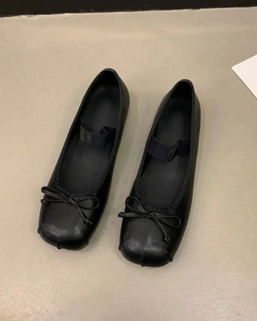 Angela Bowtie Leather Ballet Flats - Image 4