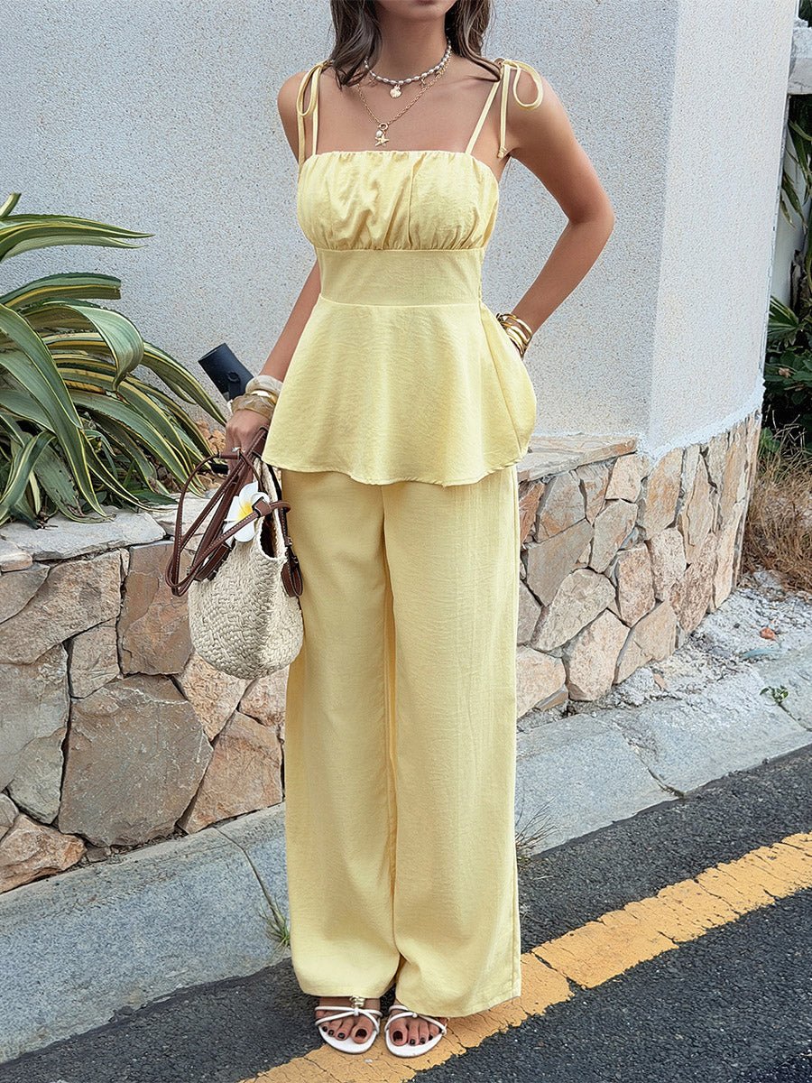 Annalyn Pleated Spaghetti Strap Two-Piece Set - Image 6