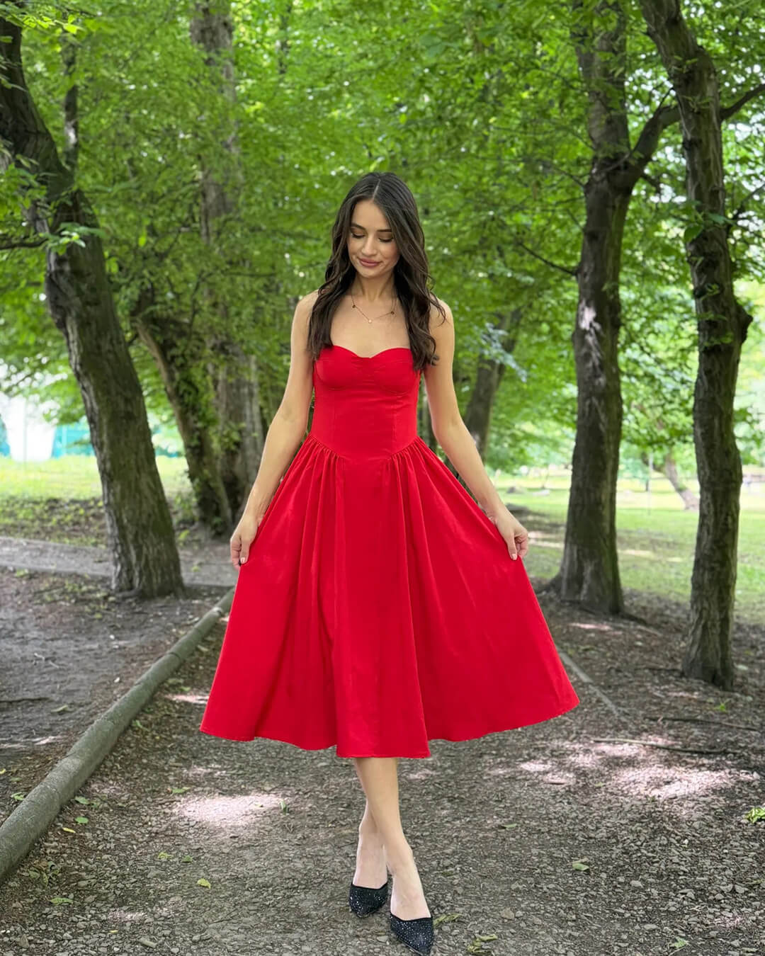 Annika Sleeveless Strap Midi Dress - Image 9