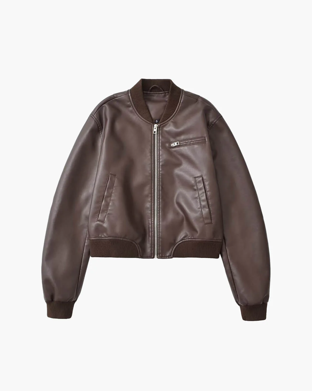 Arabella Faux Leather Bomber Jacket - Image 2