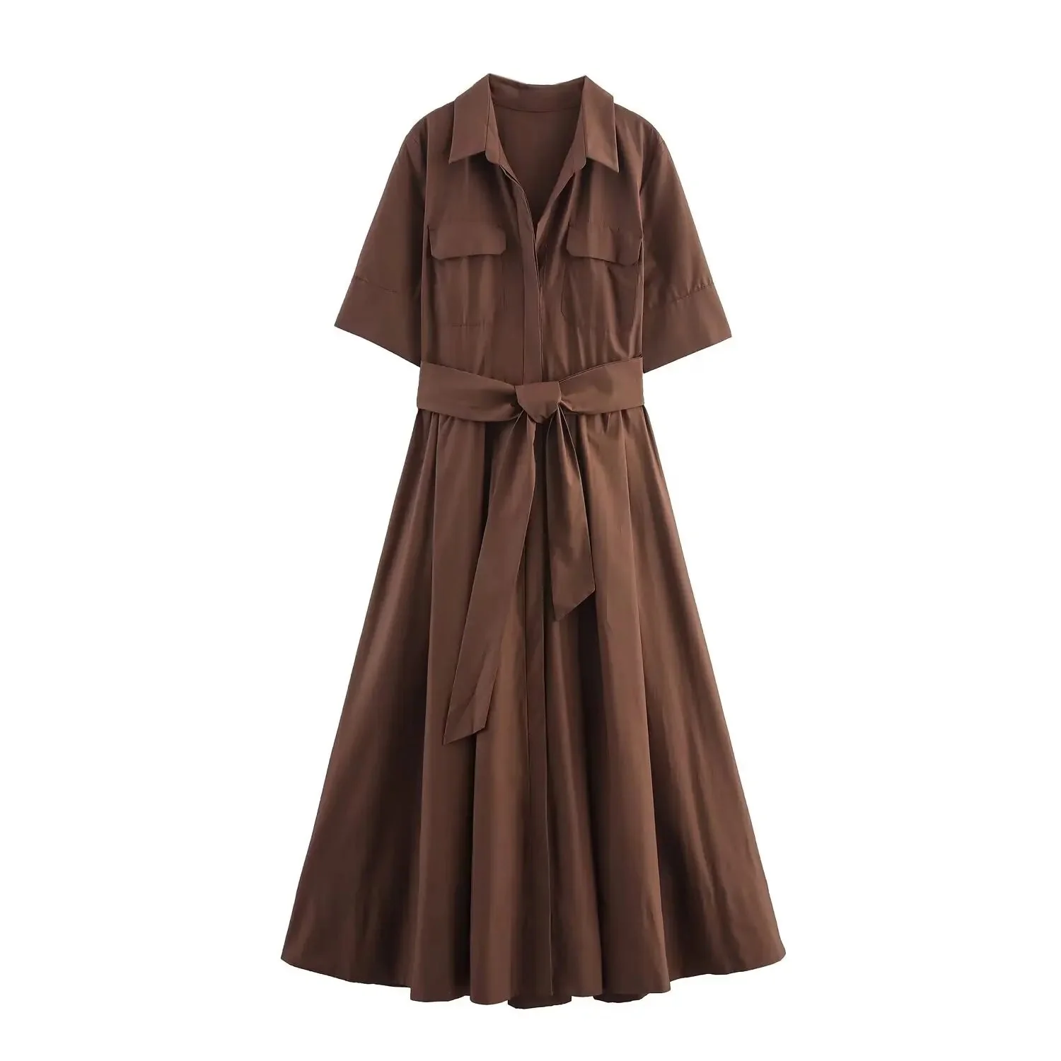 Ariane Belted Shirt Midi Dress - Image 15