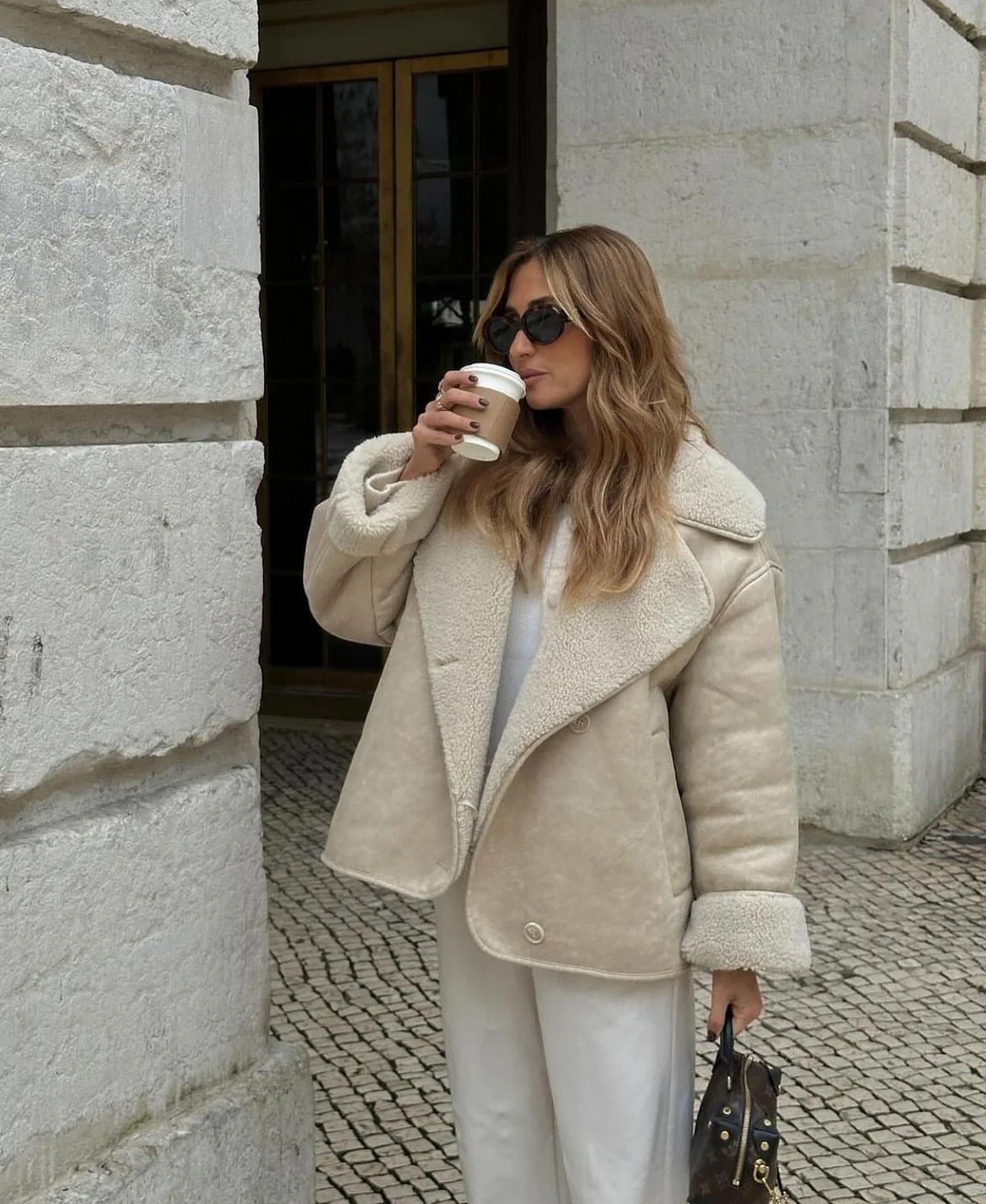 Arianne Sherpa Faux Leather Jacket - Image 2