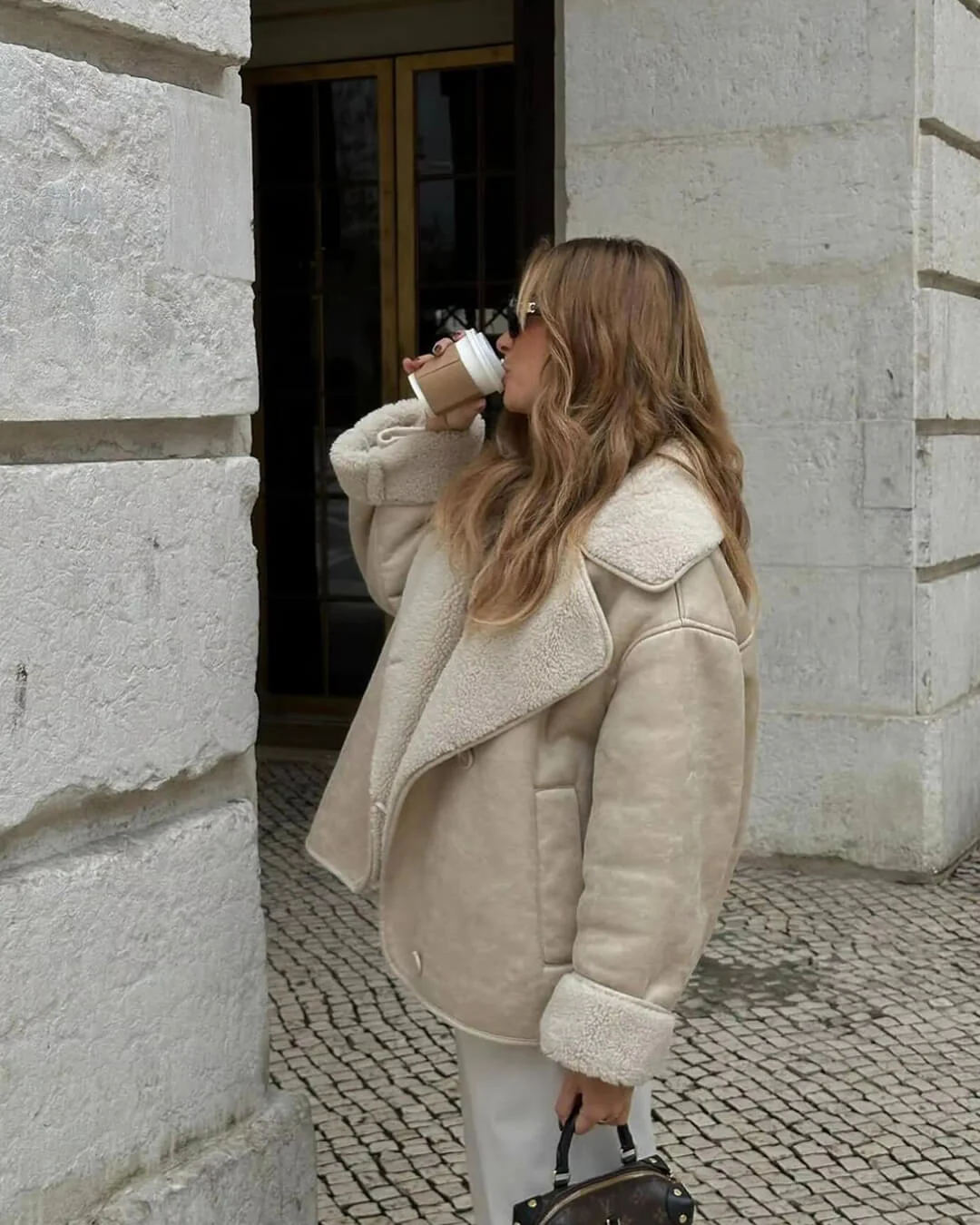 Arianne Sherpa Faux Leather Jacket - Image 3