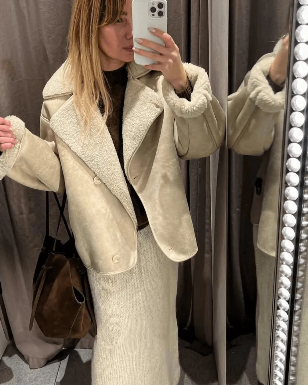 Arianne Sherpa Faux Leather Jacket - Image 4