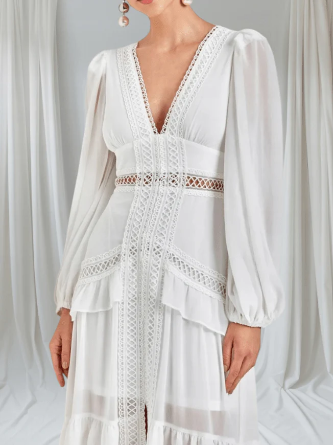 Aryna Chiffon Ruffle Maxi Dress - Image 2