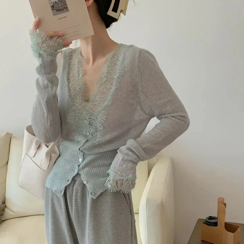 Aurelie Knitted Lace Cardigan - Image 13