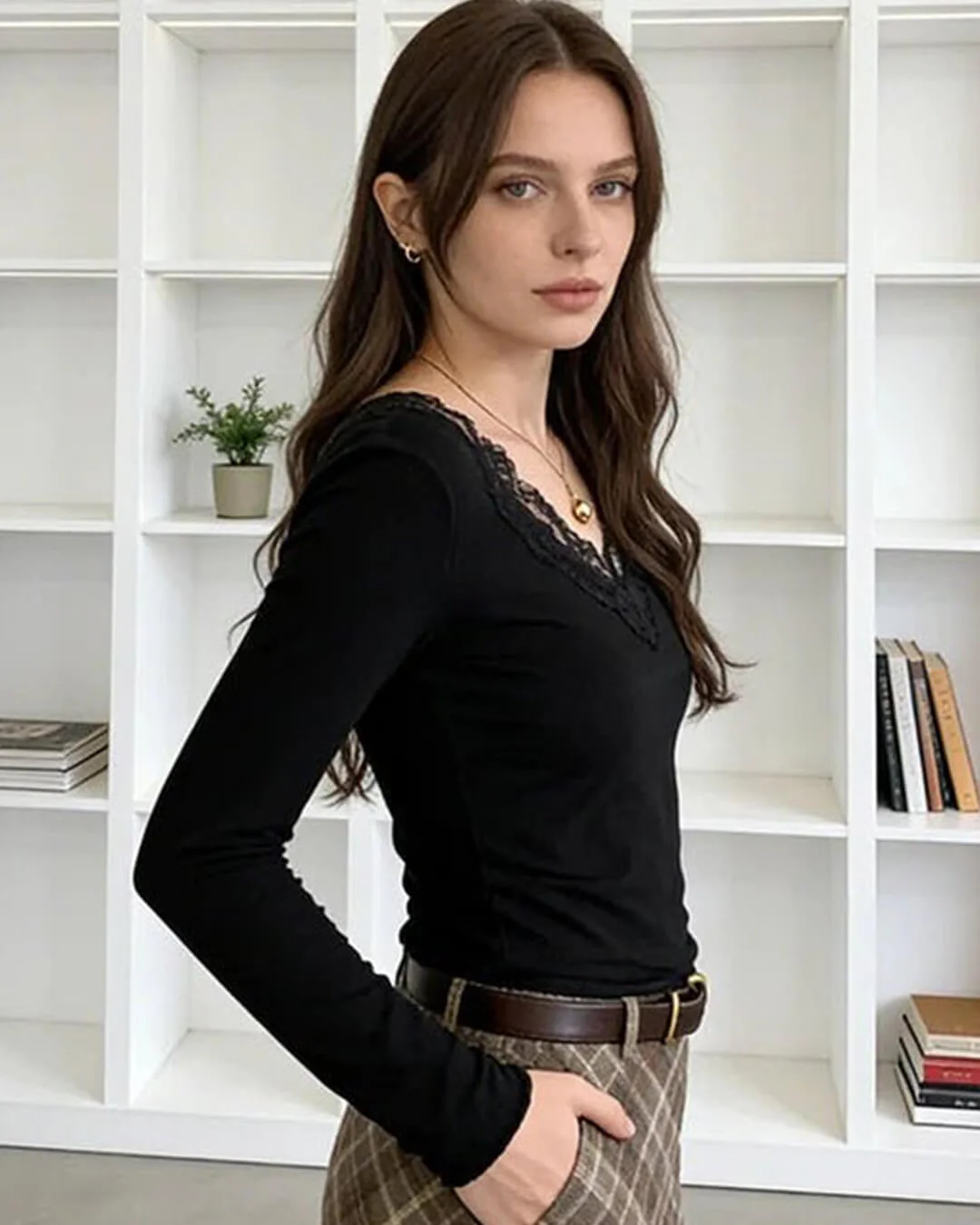 Aurora V-Neck Lace Top - Image 2