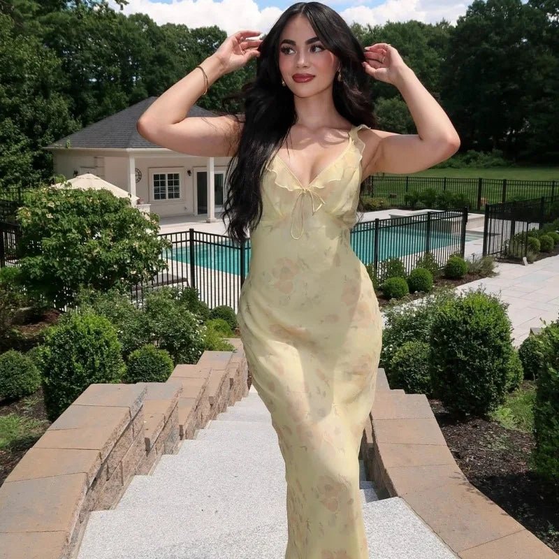 Ava Floral Plunge Maxi Dress - Image 3