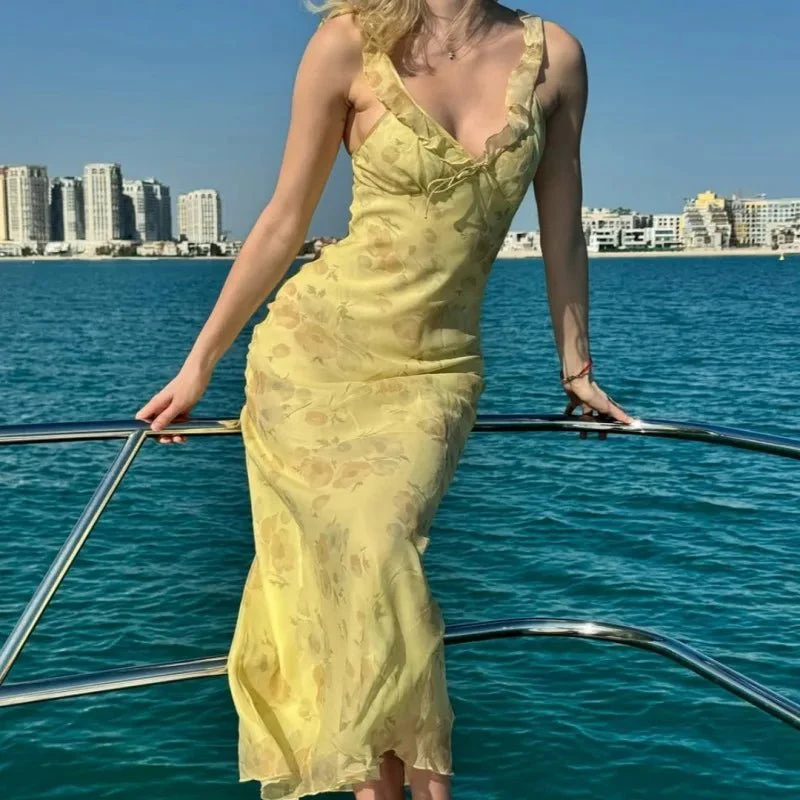 Ava Floral Plunge Maxi Dress - Image 4