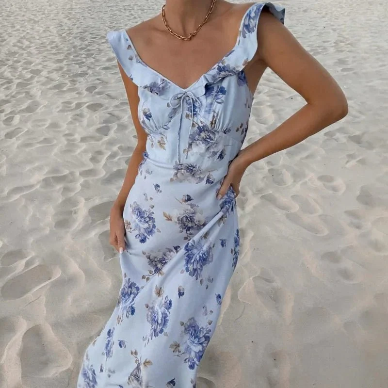 Ava Floral Plunge Maxi Dress - Image 6