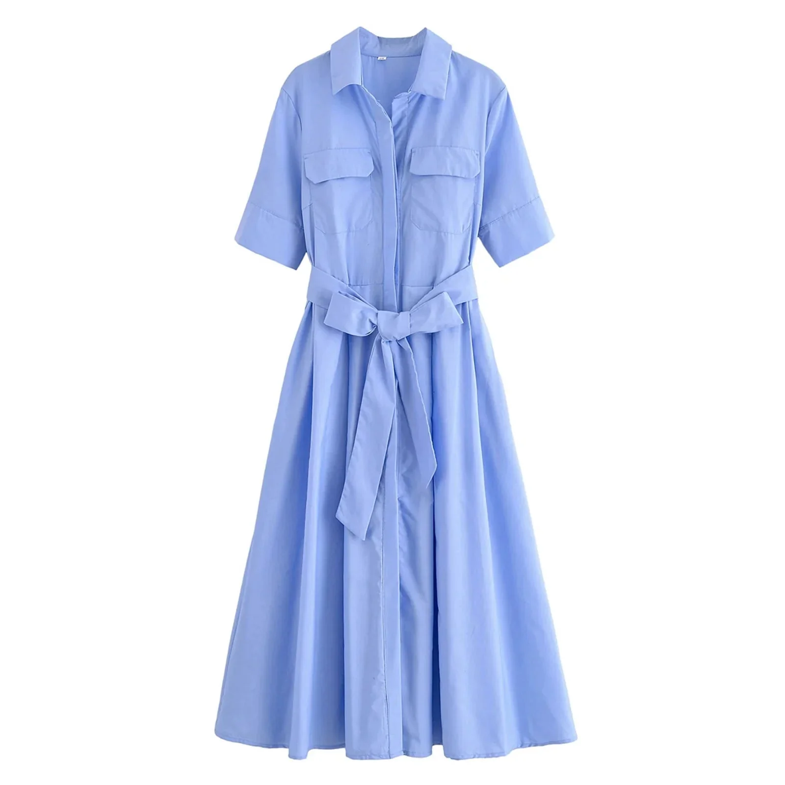 Beatrice Belted Shirt Midi Dress - Image 11