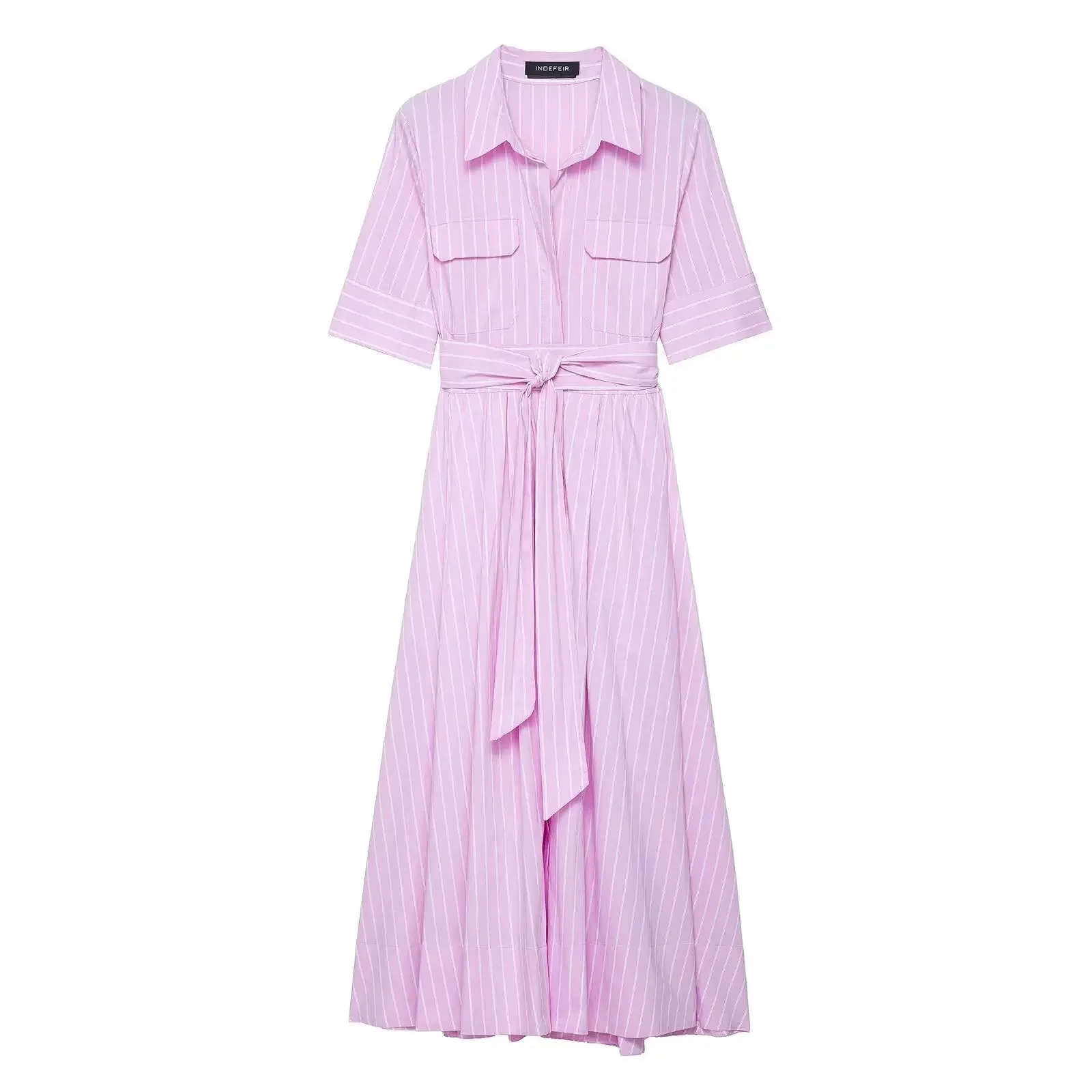 Beatrice Belted Shirt Midi Dress - Image 14