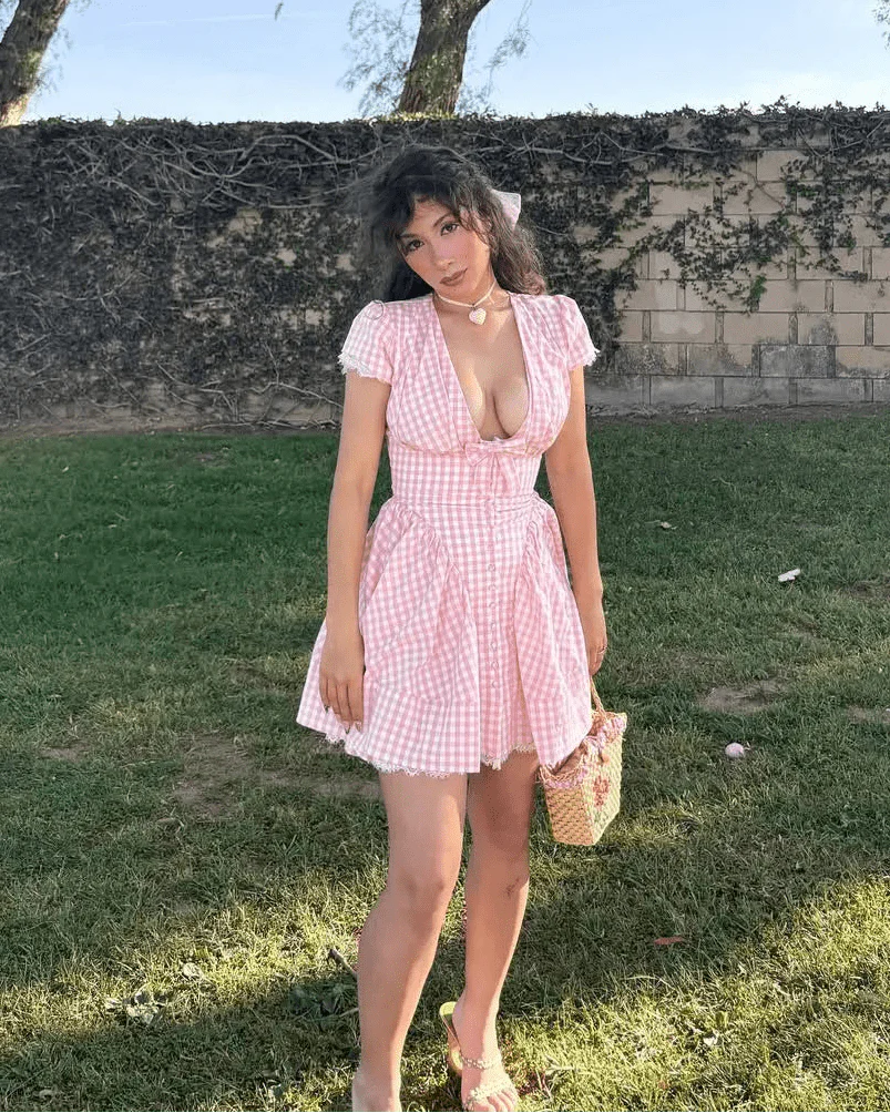 Beatrice Bow V-Neck Mini Dress - Image 7