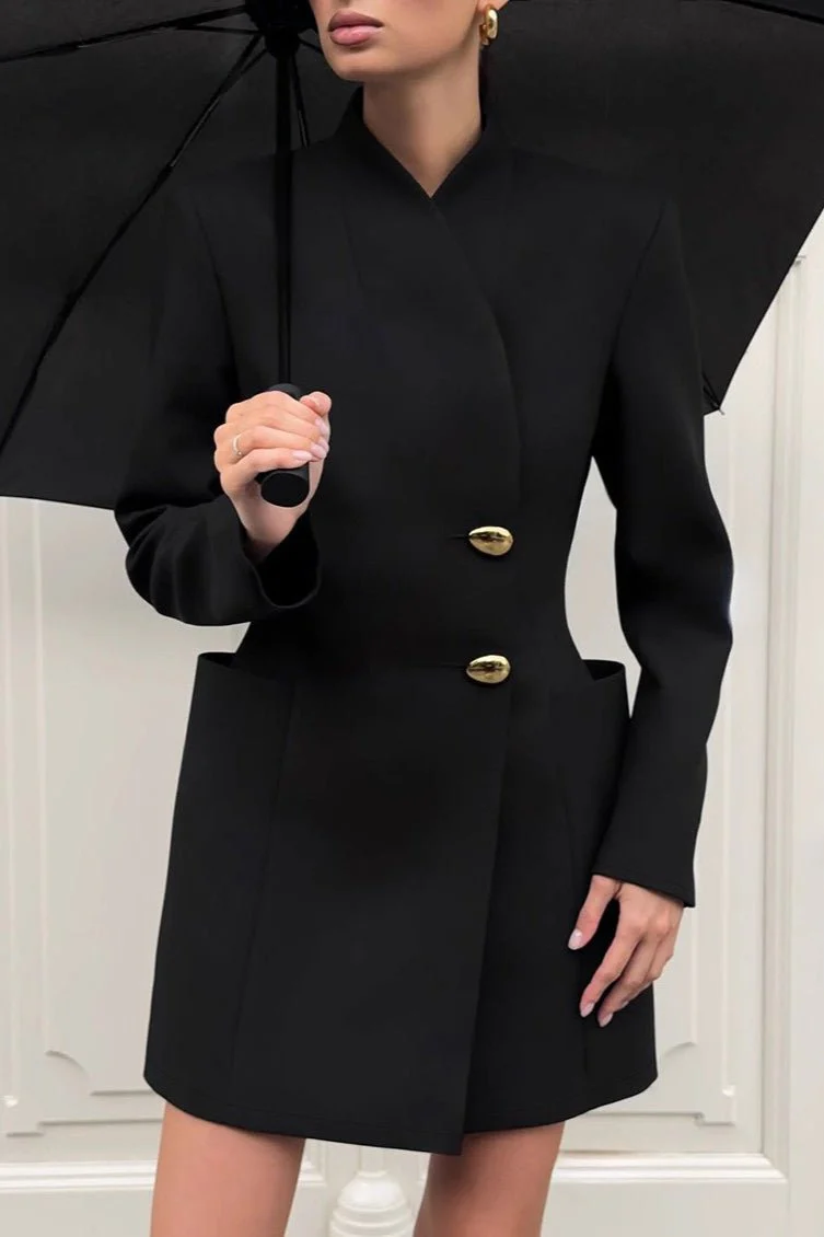 Beatrice Fitted Waist V-Neck Blazer - Image 2