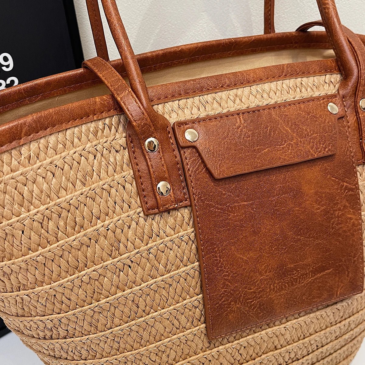 Beatrice Forest Woven Single-Shoulder Tote - Image 5
