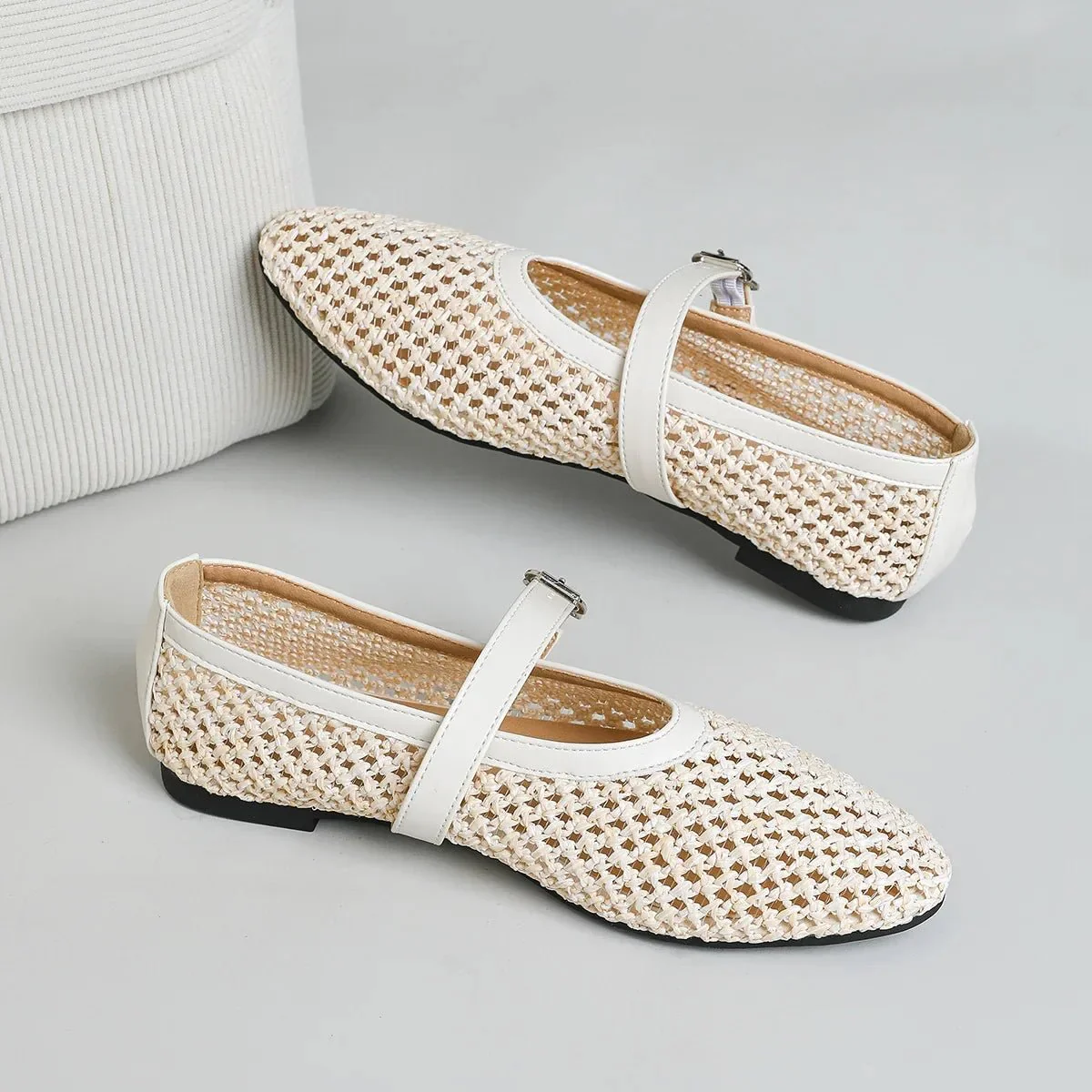 Beatrice Hollow Weave Mary Jane Flats - Image 3