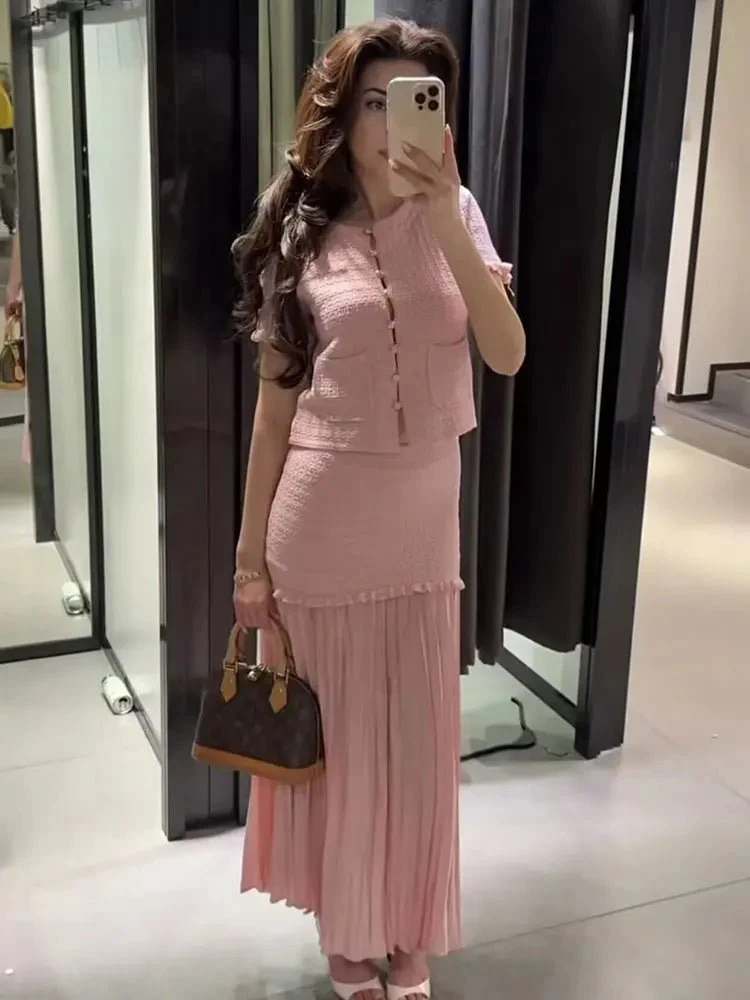 Beatrice Knitted Tank & Pleated Skirt Set - Image 4