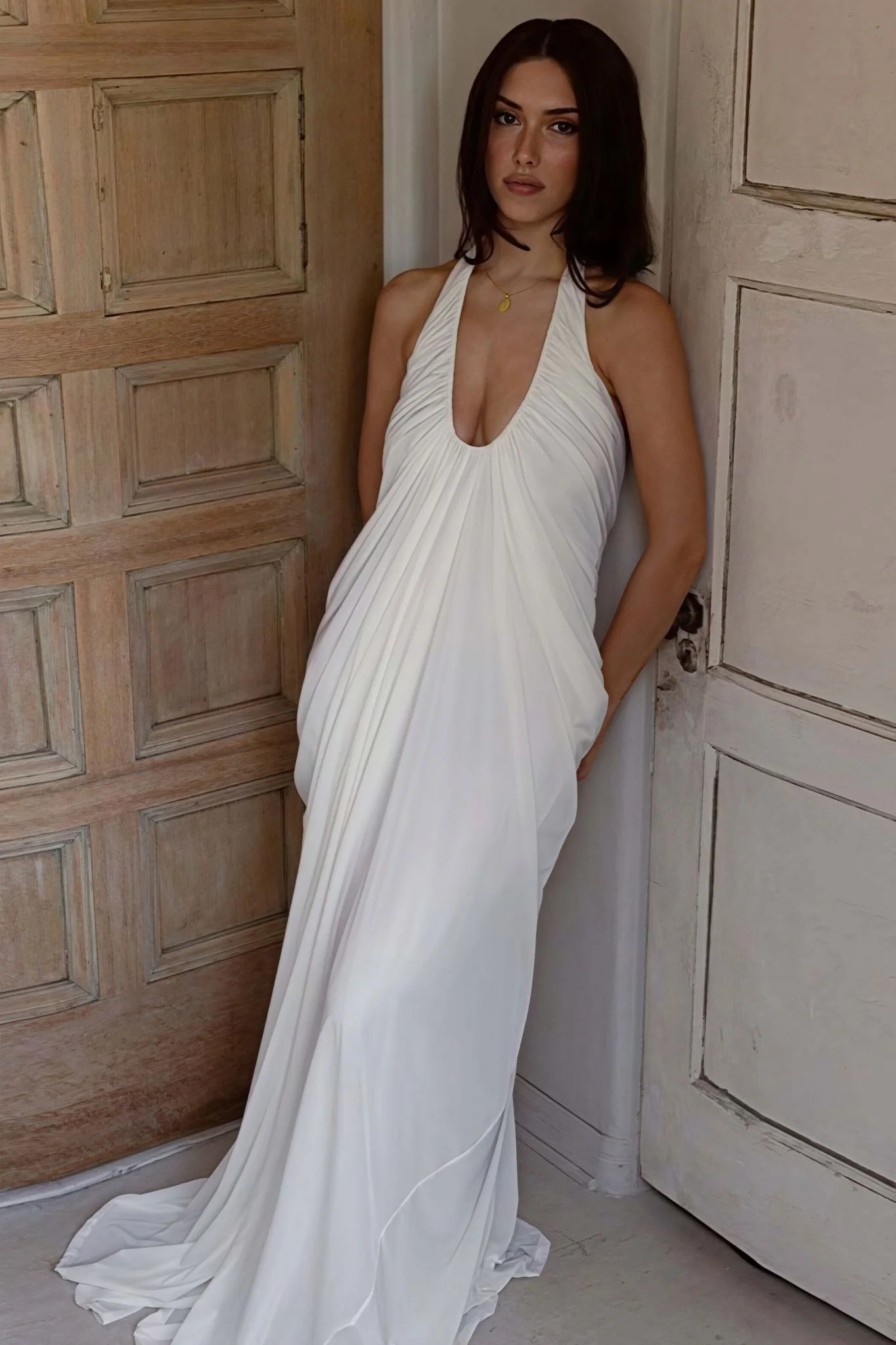 Beatrice Ruffled Halter Tulle Maxi Dress - Image 6
