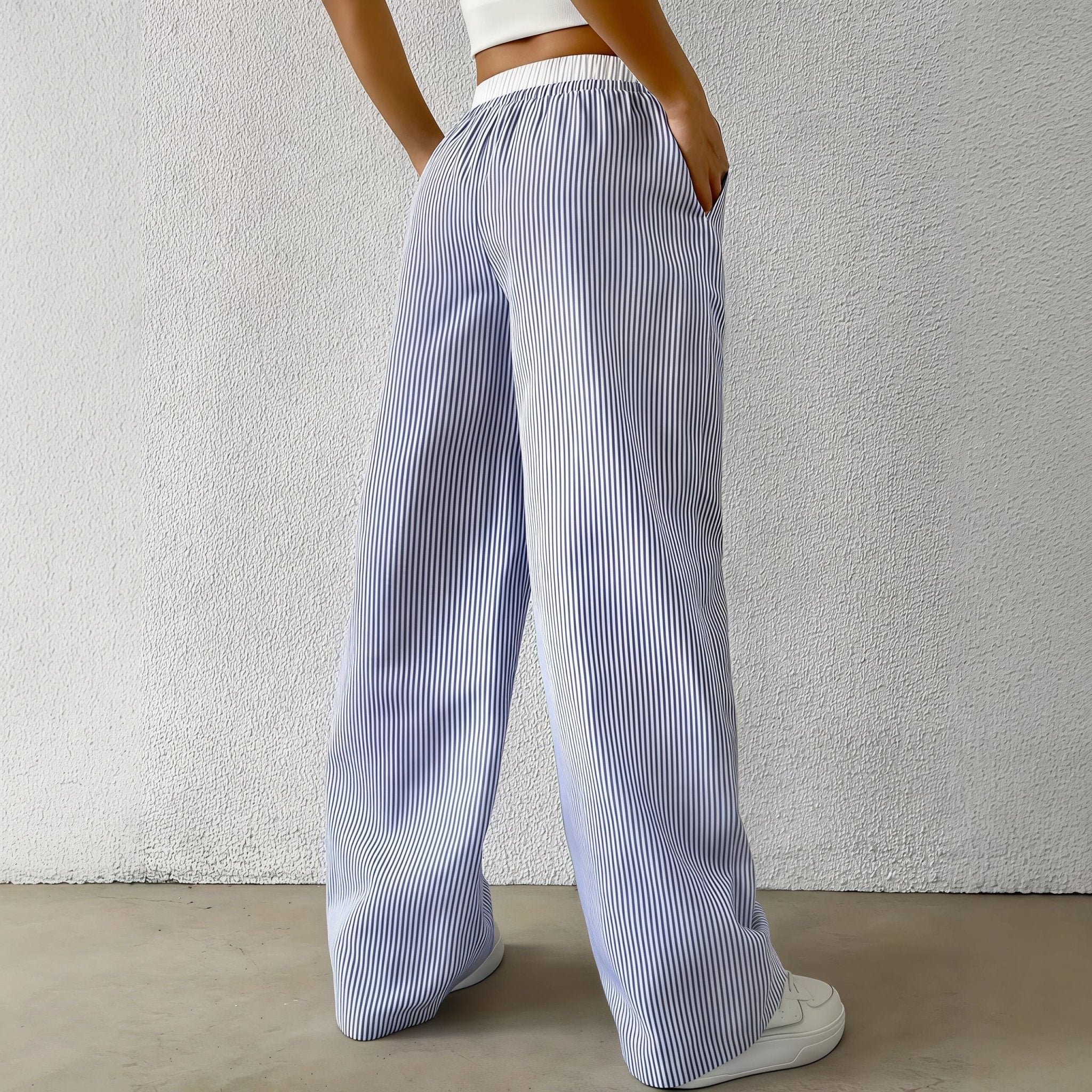 Beatrice Striped Straight Casual Pants - Image 4