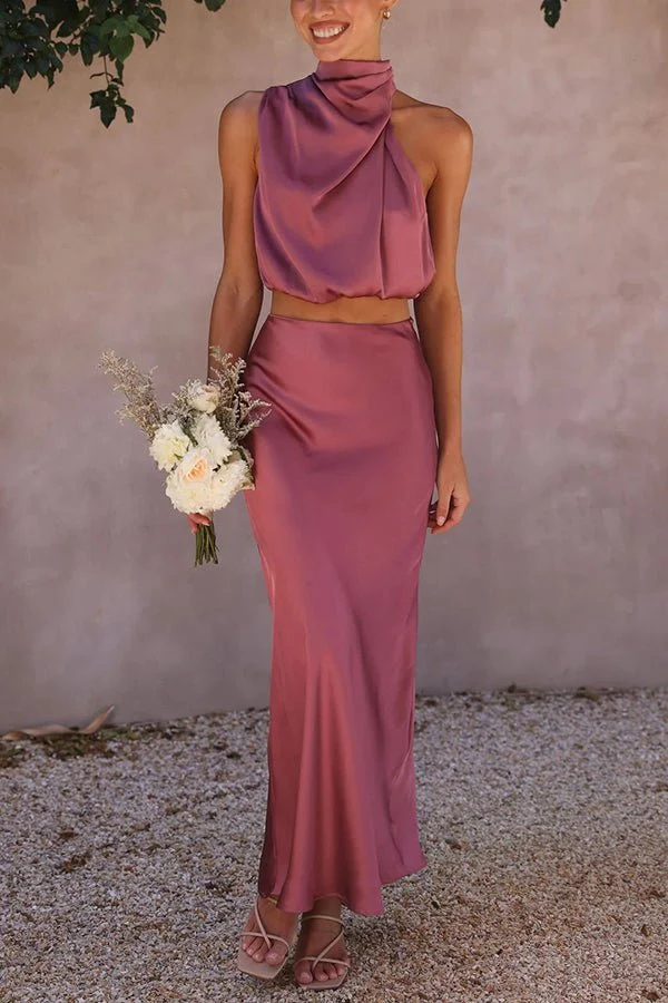 Beatrice Two-Piece Satin Wedding Guest Set - Image 13