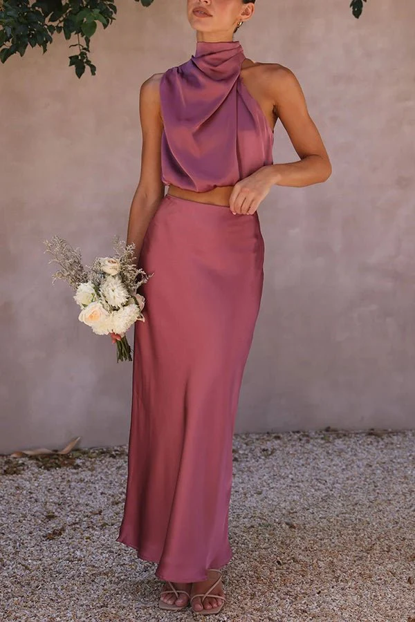 Beatrice Two-Piece Satin Wedding Guest Set - Image 14