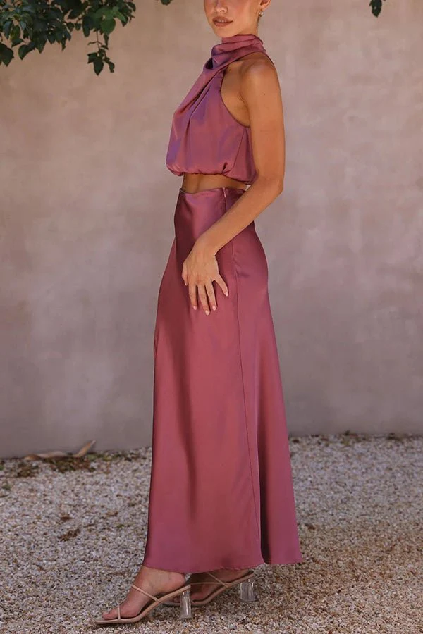 Beatrice Two-Piece Satin Wedding Guest Set - Image 15