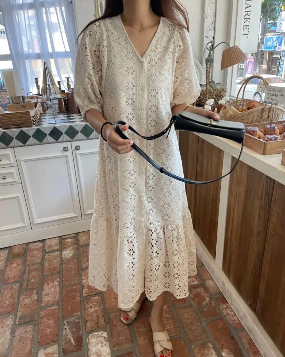 Beatrice V-Neck Embroidered Maxi Dress - Image 4