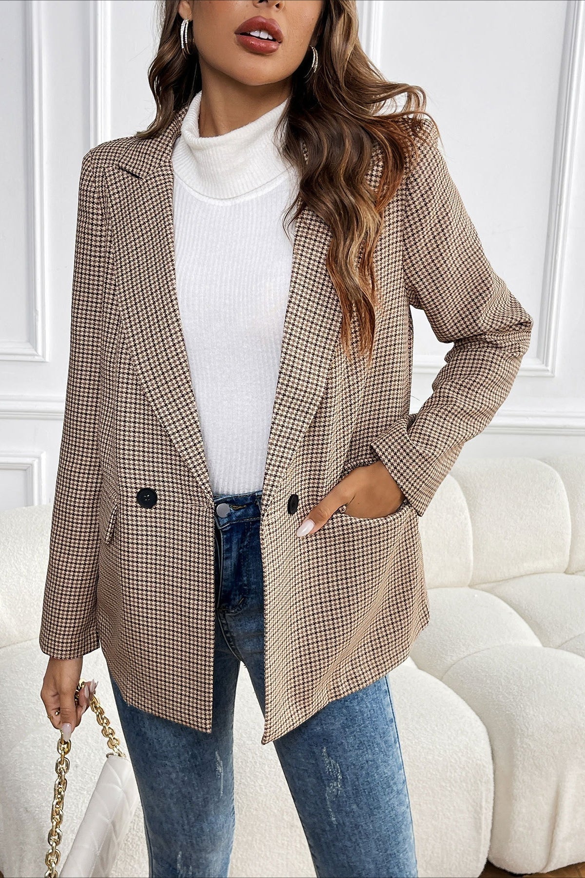 Beatrice Vintage Houndstooth Blazer