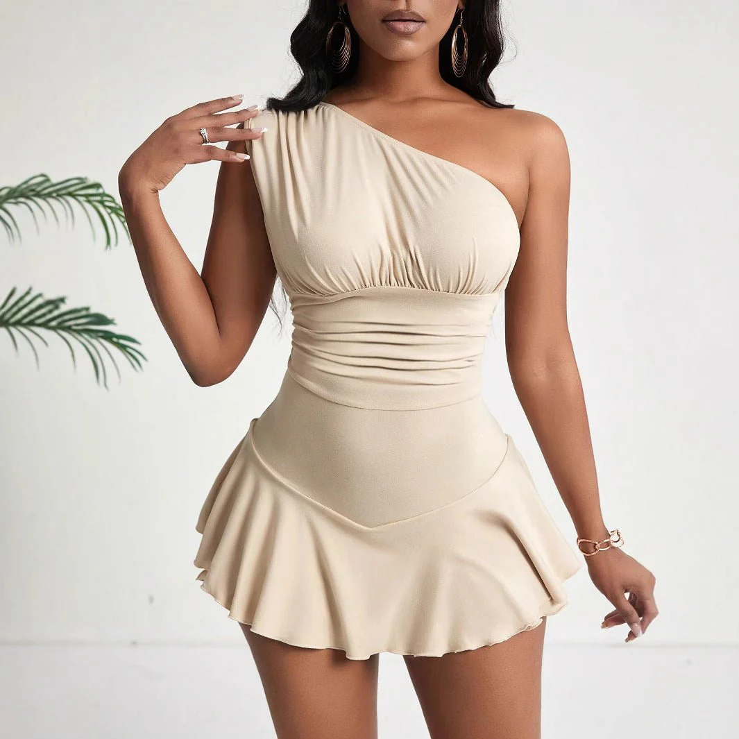 Bella Asymmetrical Ruffle Mini Dress