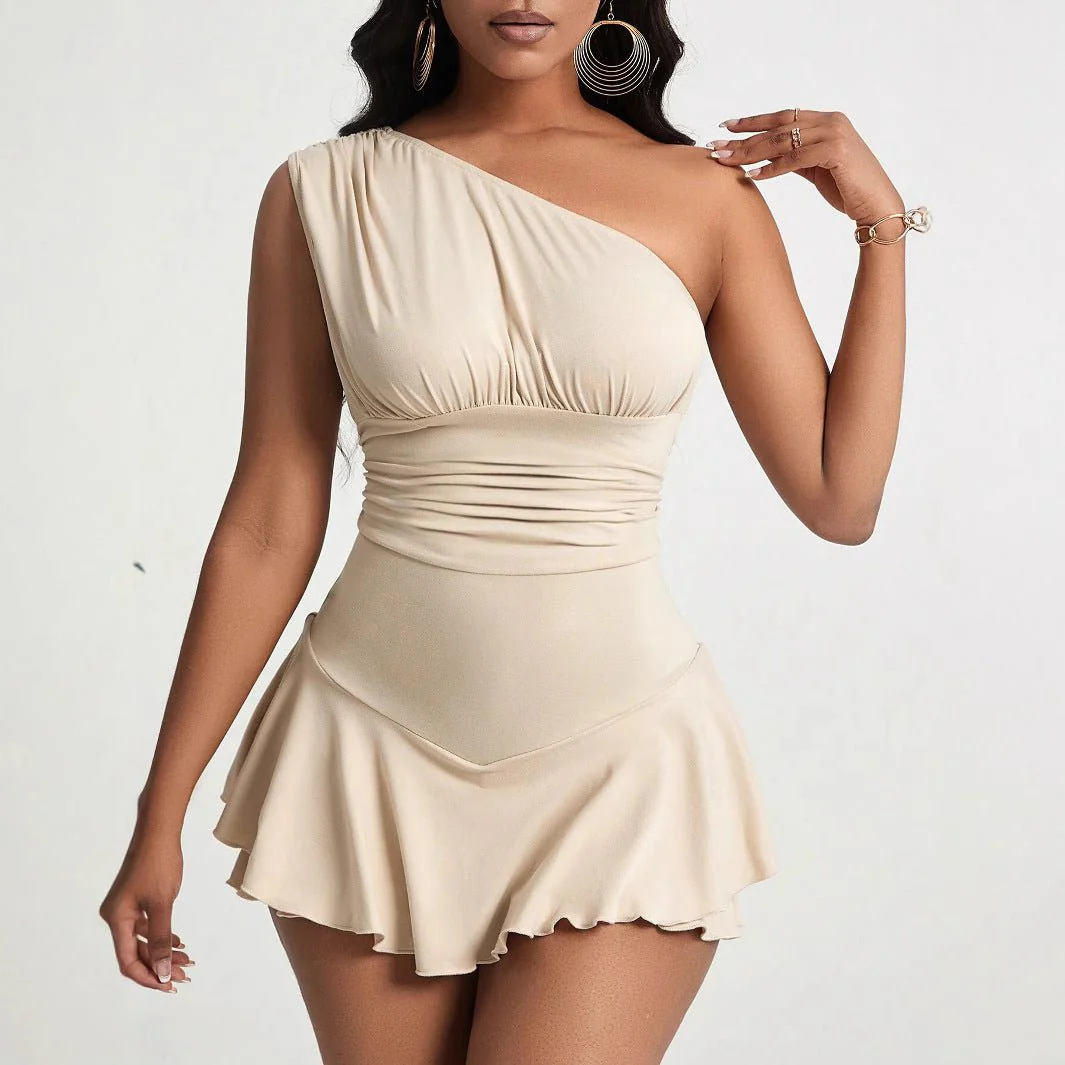 Bella Asymmetrical Ruffle Mini Dress - Image 2