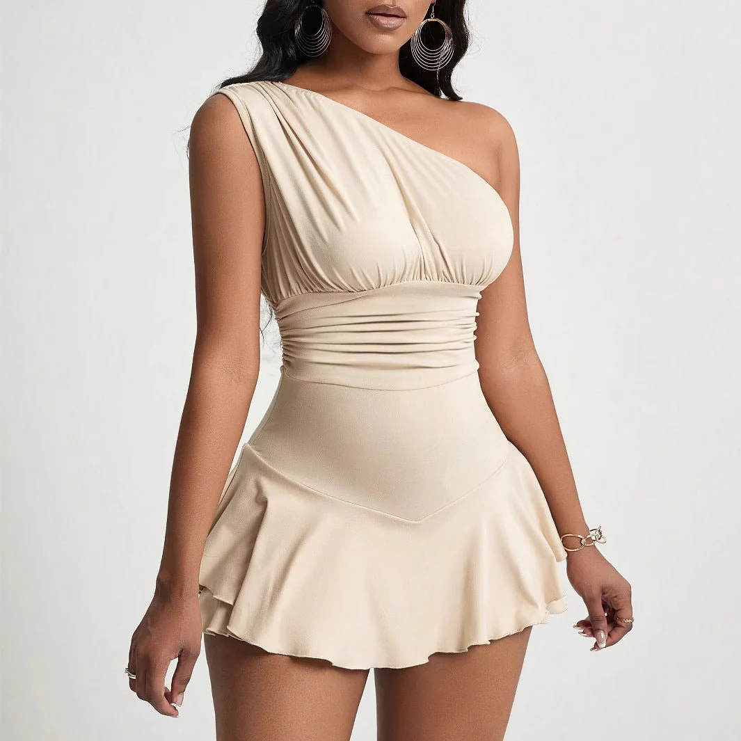 Bella Asymmetrical Ruffle Mini Dress - Image 3