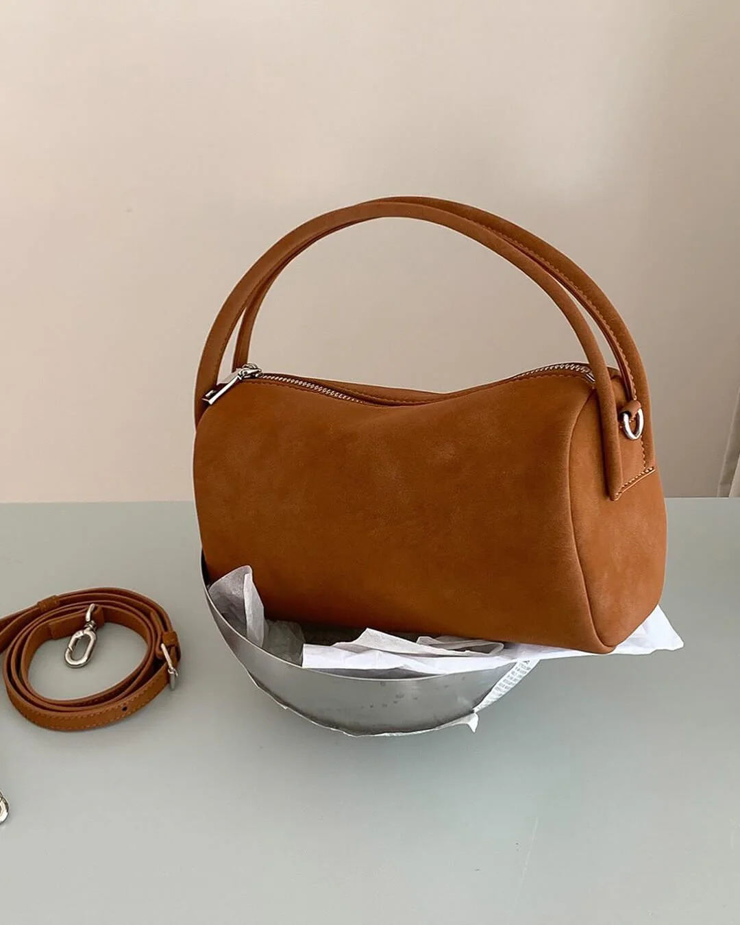 Bella Vegan Suede Bag - Image 14