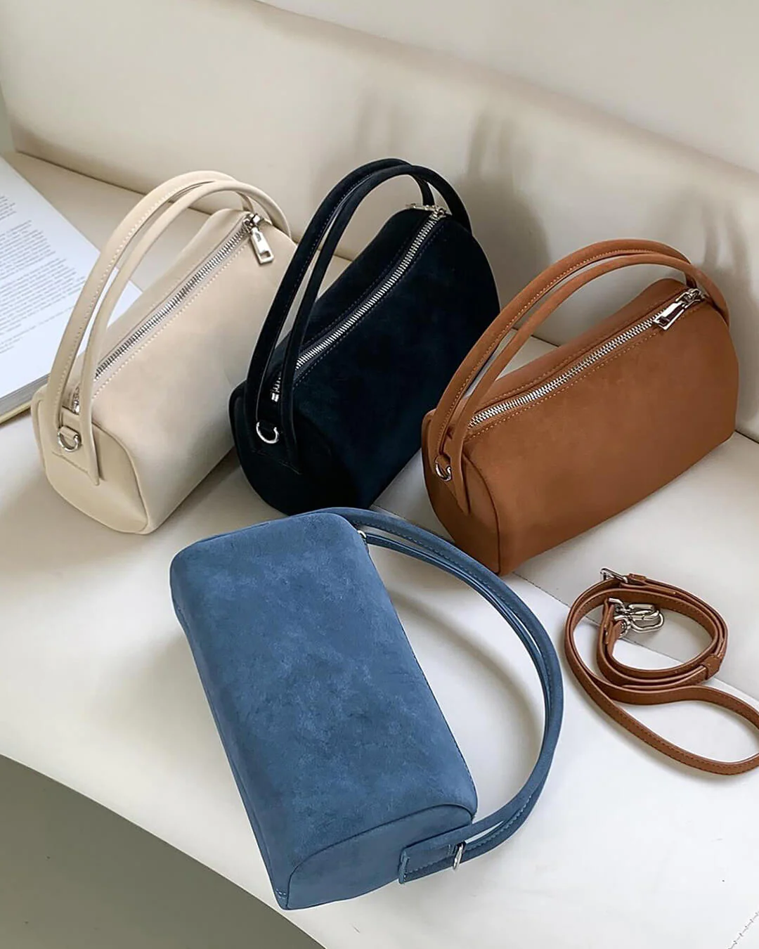 Bella Vegan Suede Bag - Image 4