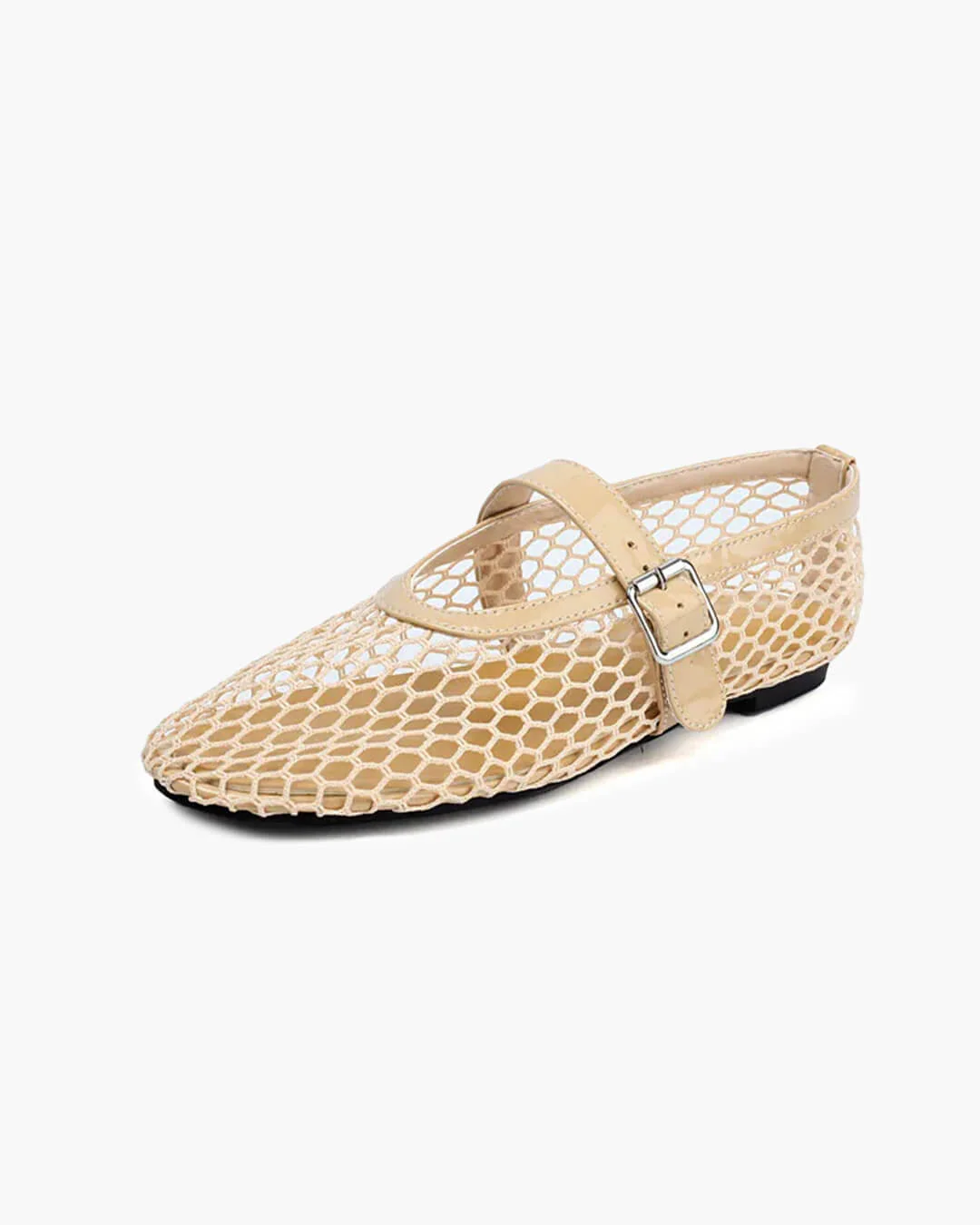 Bianca Buckled Mesh Ballet Flats - Image 11