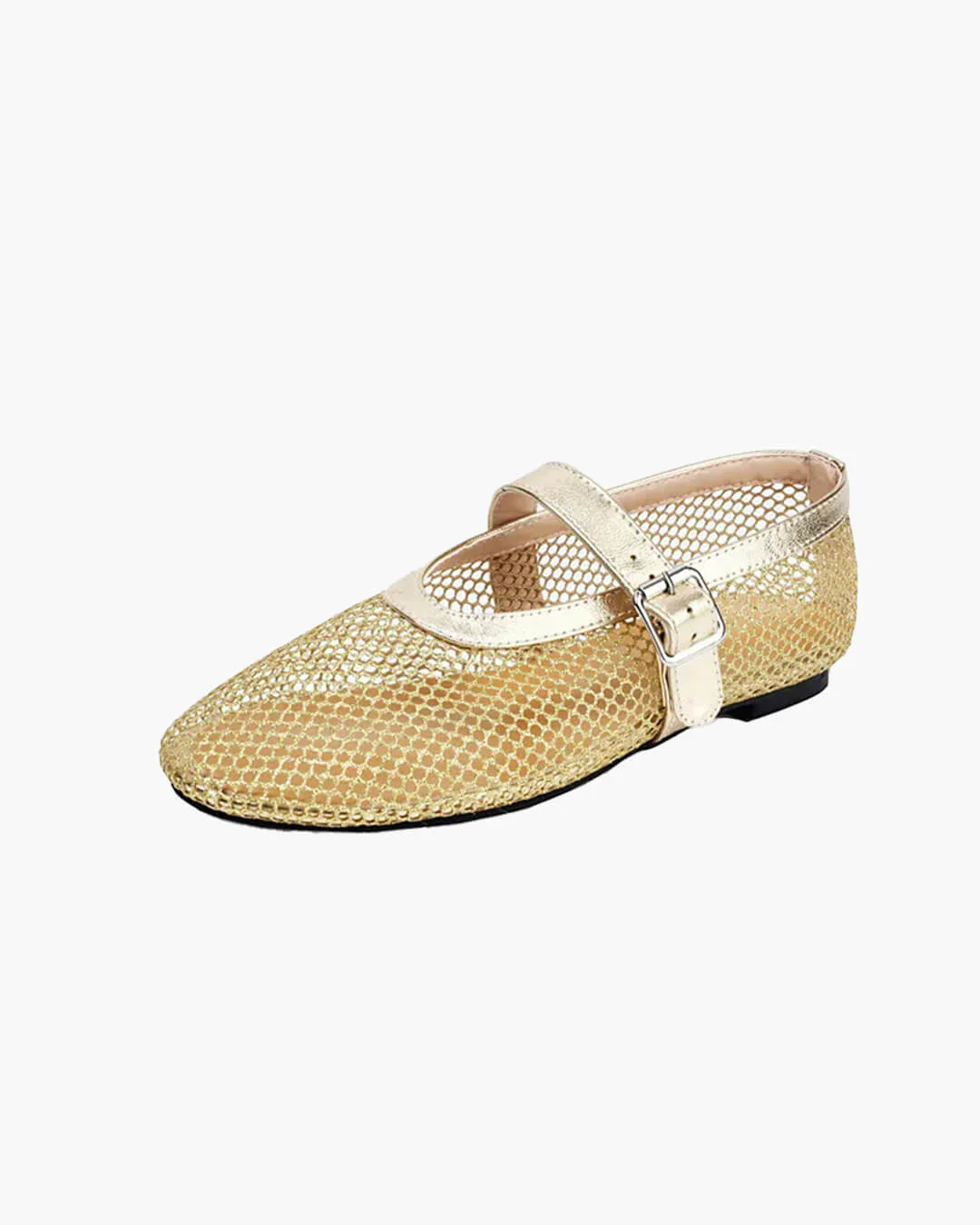 Bianca Buckled Mesh Ballet Flats - Image 15