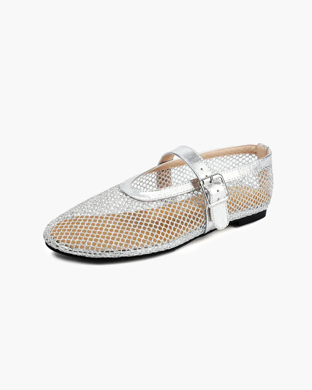 Bianca Buckled Mesh Ballet Flats - Image 18