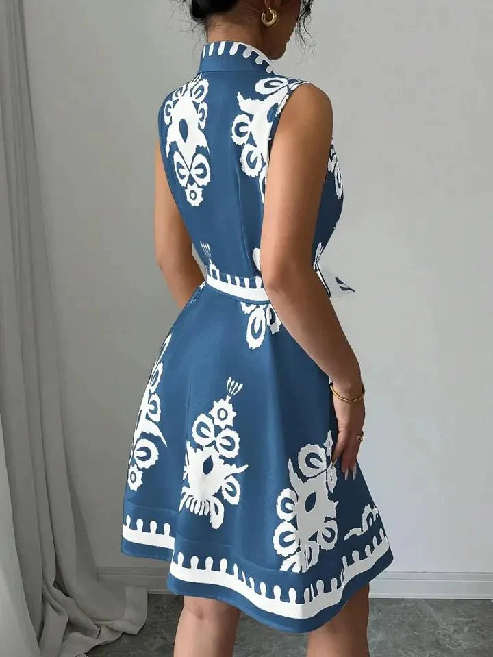 Bianca Butterfly Print Tie-Waist Midi Dress - Image 7